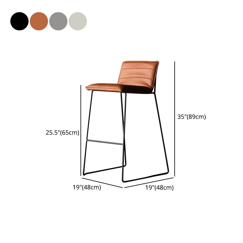 Modern Low Back Restaurant Stool Matte Finish Leather Barstool Clearhalo 'Bar Furniture' 'Bar Stools' 'bar_stools' 'furn' 'furn_bar_stools' 'Furniture' 'furniture_bar_stools' 'Kitchen & Dining Furniture' 4875321