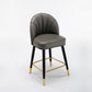 Scandinavian Footrest Living Room Stool Matte Finish Upholstered Barstool Grey 1 Piece Short Stool(22"H) Clearhalo 'Bar Furniture' 'Bar Stools' 'bar_stools' 'furn' 'furn_bar_stools' 'Furniture' 'furniture_bar_stools' 'Kitchen & Dining Furniture' 4875348
