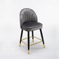 Scandinavian Footrest Living Room Stool Matte Finish Upholstered Barstool Dark Gray 1 Piece Short Stool(22"H) Clearhalo 'Bar Furniture' 'Bar Stools' 'bar_stools' 'furn' 'furn_bar_stools' 'Furniture' 'furniture_bar_stools' 'Kitchen & Dining Furniture' 4875353