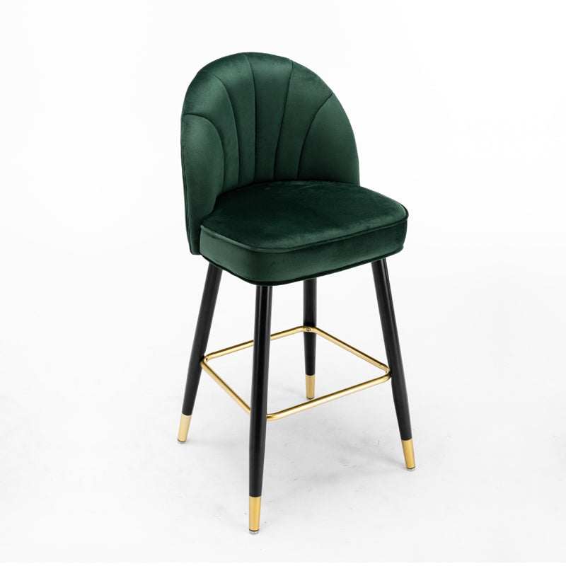 Scandinavian Footrest Living Room Stool Matte Finish Upholstered Barstool Blackish Green 1 Piece Clearhalo 'Bar Furniture' 'Bar Stools' 'bar_stools' 'furn' 'furn_bar_stools' 'Furniture' 'furniture_bar_stools' 'Kitchen & Dining Furniture' 4875372