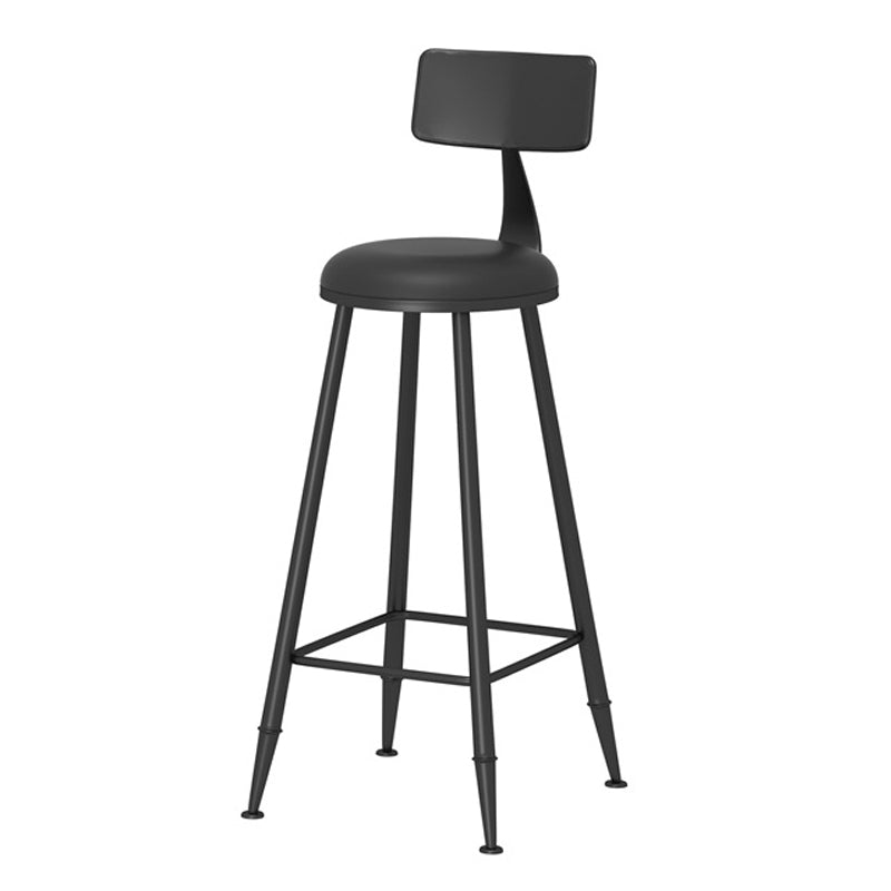 Scandinavian Matte Finish Iron Bar Stool Coffee Shop Footrest Stool Black 1 Piece Bar Stool(30"H) Clearhalo 'Bar Furniture' 'Bar Stools' 'bar_stools' 'furn' 'furn_bar_stools' 'Furniture' 'furniture_bar_stools' 'Kitchen & Dining Furniture' 4875380