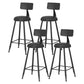Scandinavian Matte Finish Iron Bar Stool Coffee Shop Footrest Stool Black 4 Piece Set Counter Stool(26"H) Clearhalo 'Bar Furniture' 'Bar Stools' 'bar_stools' 'furn' 'furn_bar_stools' 'Furniture' 'furniture_bar_stools' 'Kitchen & Dining Furniture' 4875382