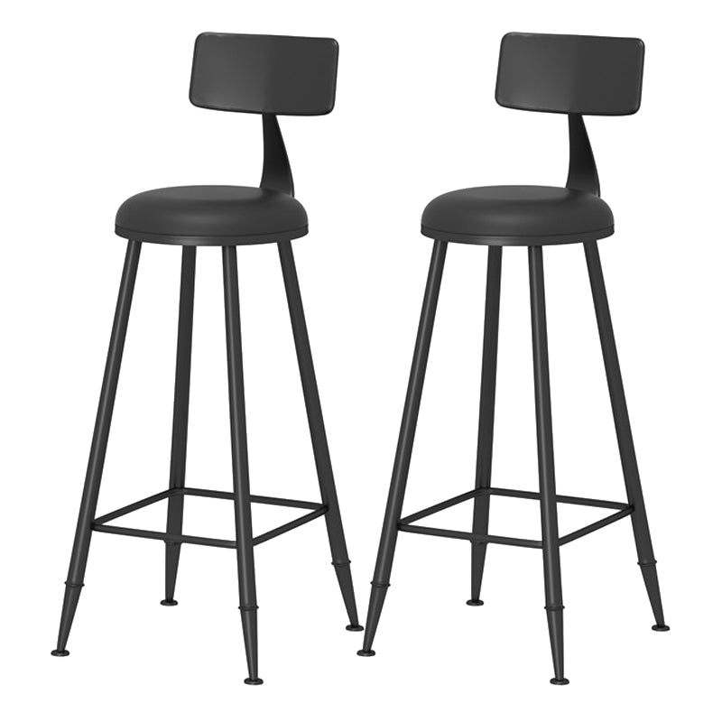 Scandinavian Matte Finish Iron Bar Stool Coffee Shop Footrest Stool Black 2 Piece Set Bar Stool(30"H) Clearhalo 'Bar Furniture' 'Bar Stools' 'bar_stools' 'furn' 'furn_bar_stools' 'Furniture' 'furniture_bar_stools' 'Kitchen & Dining Furniture' 4875384