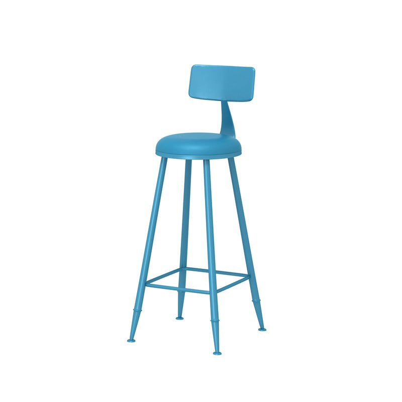 Scandinavian Matte Finish Iron Bar Stool Coffee Shop Footrest Stool Clearhalo 'Bar Furniture' 'Bar Stools' 'bar_stools' 'furn' 'furn_bar_stools' 'Furniture' 'furniture_bar_stools' 'Kitchen & Dining Furniture' 4875385