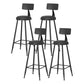 Scandinavian Matte Finish Iron Bar Stool Coffee Shop Footrest Stool Black 4 Piece Set Bar Stool(30"H) Clearhalo 'Bar Furniture' 'Bar Stools' 'bar_stools' 'furn' 'furn_bar_stools' 'Furniture' 'furniture_bar_stools' 'Kitchen & Dining Furniture' 4875386
