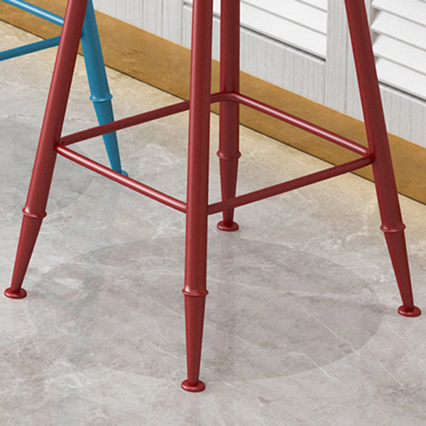 Scandinavian Matte Finish Iron Bar Stool Coffee Shop Footrest Stool Clearhalo 'Bar Furniture' 'Bar Stools' 'bar_stools' 'furn' 'furn_bar_stools' 'Furniture' 'furniture_bar_stools' 'Kitchen & Dining Furniture' 4875390
