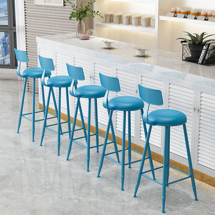 Scandinavian Matte Finish Iron Bar Stool Coffee Shop Footrest Stool Clearhalo 'Bar Furniture' 'Bar Stools' 'bar_stools' 'furn' 'furn_bar_stools' 'Furniture' 'furniture_bar_stools' 'Kitchen & Dining Furniture' 4875392