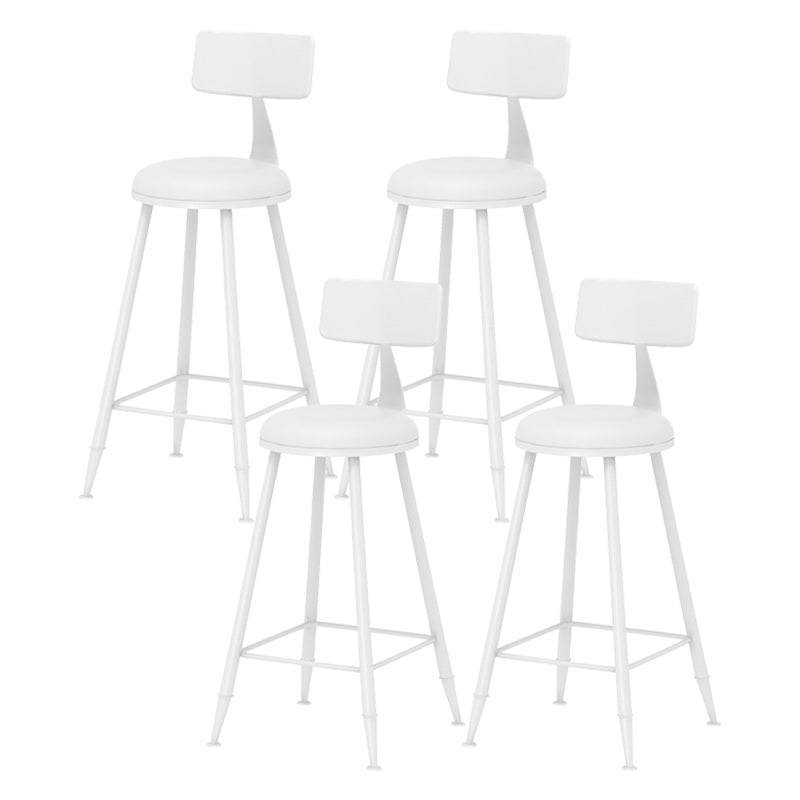 Scandinavian Matte Finish Iron Bar Stool Coffee Shop Footrest Stool White 4 Piece Set Counter Stool(26"H) Clearhalo 'Bar Furniture' 'Bar Stools' 'bar_stools' 'furn' 'furn_bar_stools' 'Furniture' 'furniture_bar_stools' 'Kitchen & Dining Furniture' 4875393