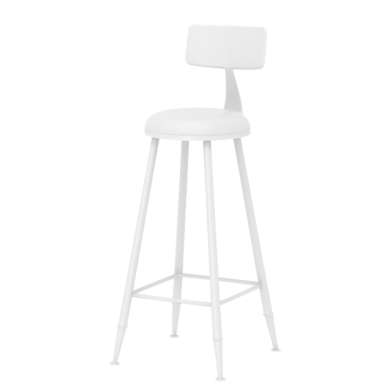 Scandinavian Matte Finish Iron Bar Stool Coffee Shop Footrest Stool White 1 Piece Bar Stool(30"H) Clearhalo 'Bar Furniture' 'Bar Stools' 'bar_stools' 'furn' 'furn_bar_stools' 'Furniture' 'furniture_bar_stools' 'Kitchen & Dining Furniture' 4875394