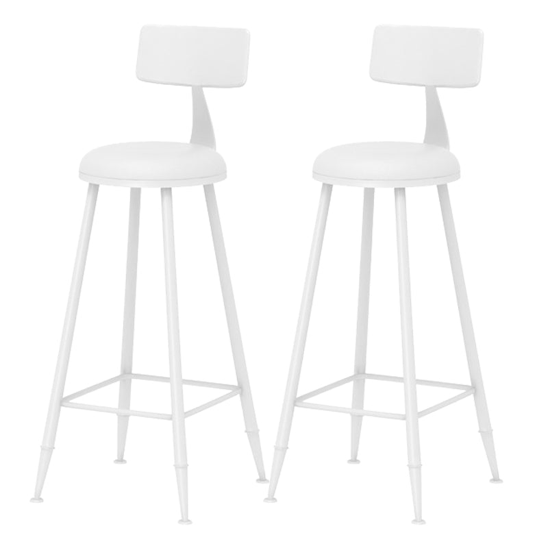 Scandinavian Matte Finish Iron Bar Stool Coffee Shop Footrest Stool White 2 Piece Set Bar Stool(30"H) Clearhalo 'Bar Furniture' 'Bar Stools' 'bar_stools' 'furn' 'furn_bar_stools' 'Furniture' 'furniture_bar_stools' 'Kitchen & Dining Furniture' 4875395