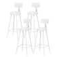 Scandinavian Matte Finish Iron Bar Stool Coffee Shop Footrest Stool White 4 Piece Set Bar Stool(30"H) Clearhalo 'Bar Furniture' 'Bar Stools' 'bar_stools' 'furn' 'furn_bar_stools' 'Furniture' 'furniture_bar_stools' 'Kitchen & Dining Furniture' 4875396
