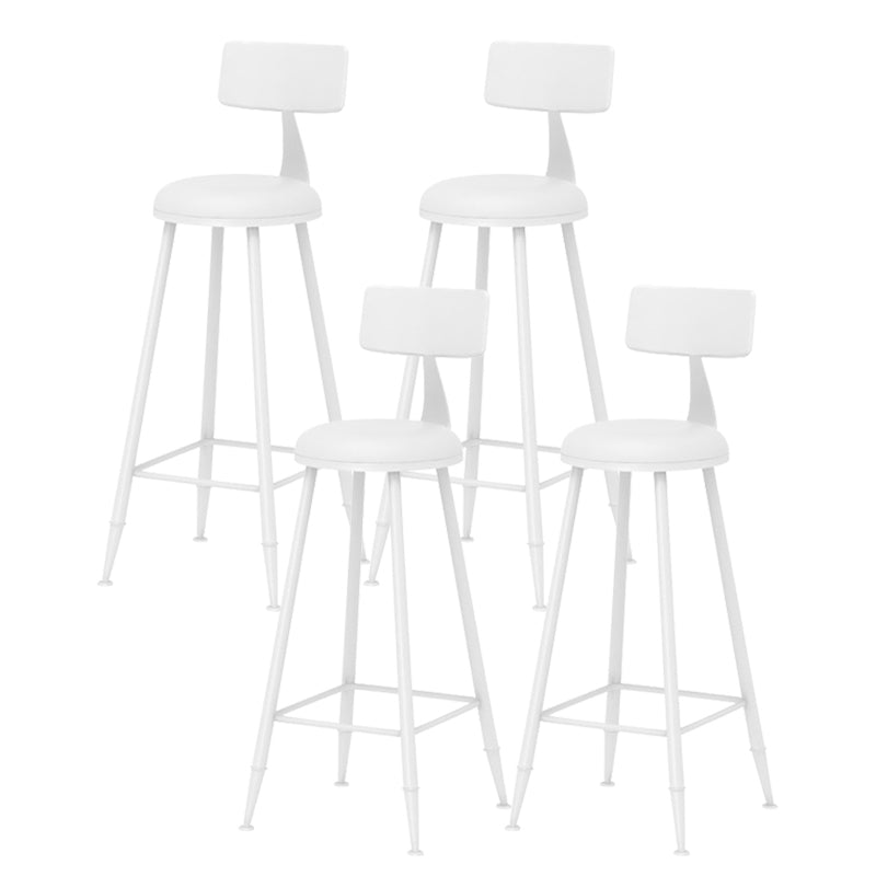 Scandinavian Matte Finish Iron Bar Stool Coffee Shop Footrest Stool White 4 Piece Set Bar Stool(30"H) Clearhalo 'Bar Furniture' 'Bar Stools' 'bar_stools' 'furn' 'furn_bar_stools' 'Furniture' 'furniture_bar_stools' 'Kitchen & Dining Furniture' 4875396
