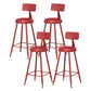 Scandinavian Matte Finish Iron Bar Stool Coffee Shop Footrest Stool Red 4 Piece Set Counter Stool(26"H) Clearhalo 'Bar Furniture' 'Bar Stools' 'bar_stools' 'furn' 'furn_bar_stools' 'Furniture' 'furniture_bar_stools' 'Kitchen & Dining Furniture' 4875399