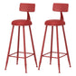 Scandinavian Matte Finish Iron Bar Stool Coffee Shop Footrest Stool Red 2 Piece Set Bar Stool(30"H) Clearhalo 'Bar Furniture' 'Bar Stools' 'bar_stools' 'furn' 'furn_bar_stools' 'Furniture' 'furniture_bar_stools' 'Kitchen & Dining Furniture' 4875401