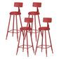 Scandinavian Matte Finish Iron Bar Stool Coffee Shop Footrest Stool Red 4 Piece Set Bar Stool(30"H) Clearhalo 'Bar Furniture' 'Bar Stools' 'bar_stools' 'furn' 'furn_bar_stools' 'Furniture' 'furniture_bar_stools' 'Kitchen & Dining Furniture' 4875402
