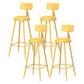 Scandinavian Matte Finish Iron Bar Stool Coffee Shop Footrest Stool Yellow 4 Piece Set Bar Stool(30"H) Clearhalo 'Bar Furniture' 'Bar Stools' 'bar_stools' 'furn' 'furn_bar_stools' 'Furniture' 'furniture_bar_stools' 'Kitchen & Dining Furniture' 4875414