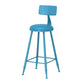 Scandinavian Matte Finish Iron Bar Stool Coffee Shop Footrest Stool Blue 1 Piece Counter Stool(26"H) Clearhalo 'Bar Furniture' 'Bar Stools' 'bar_stools' 'furn' 'furn_bar_stools' 'Furniture' 'furniture_bar_stools' 'Kitchen & Dining Furniture' 4875415
