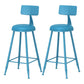 Scandinavian Matte Finish Iron Bar Stool Coffee Shop Footrest Stool Blue 2 Piece Set Counter Stool(26"H) Clearhalo 'Bar Furniture' 'Bar Stools' 'bar_stools' 'furn' 'furn_bar_stools' 'Furniture' 'furniture_bar_stools' 'Kitchen & Dining Furniture' 4875416