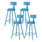 Scandinavian Matte Finish Iron Bar Stool Coffee Shop Footrest Stool Blue 4 Piece Set Counter Stool(26"H) Clearhalo 'Bar Furniture' 'Bar Stools' 'bar_stools' 'furn' 'furn_bar_stools' 'Furniture' 'furniture_bar_stools' 'Kitchen & Dining Furniture' 4875417