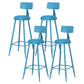 Scandinavian Matte Finish Iron Bar Stool Coffee Shop Footrest Stool Blue 4 Piece Set Bar Stool(30"H) Clearhalo 'Bar Furniture' 'Bar Stools' 'bar_stools' 'furn' 'furn_bar_stools' 'Furniture' 'furniture_bar_stools' 'Kitchen & Dining Furniture' 4875420