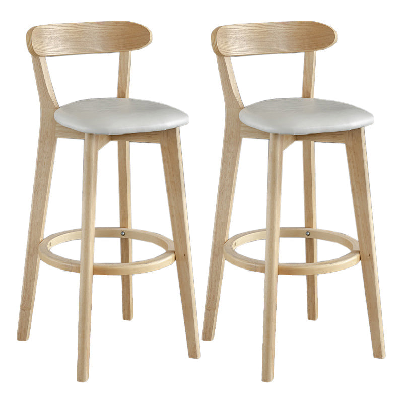 Scandinavian Matte Finish Upholstered Bar Stools Living Room Footrest Stool White 2 Piece Set Clearhalo 'Bar Furniture' 'Bar Stools' 'bar_stools' 'furn' 'furn_bar_stools' 'Furniture' 'furniture_bar_stools' 'Kitchen & Dining Furniture' 4875424