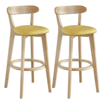 Scandinavian Matte Finish Upholstered Bar Stools Living Room Footrest Stool Yellow 2 Piece Set Clearhalo 'Bar Furniture' 'Bar Stools' 'bar_stools' 'furn' 'furn_bar_stools' 'Furniture' 'furniture_bar_stools' 'Kitchen & Dining Furniture' 4875435