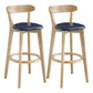 Scandinavian Matte Finish Upholstered Bar Stools Living Room Footrest Stool Dark Blue 2 Piece Set Clearhalo 'Bar Furniture' 'Bar Stools' 'bar_stools' 'furn' 'furn_bar_stools' 'Furniture' 'furniture_bar_stools' 'Kitchen & Dining Furniture' 4875437