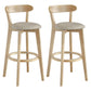 Scandinavian Matte Finish Upholstered Bar Stools Living Room Footrest Stool Khaki 2 Piece Set Clearhalo 'Bar Furniture' 'Bar Stools' 'bar_stools' 'furn' 'furn_bar_stools' 'Furniture' 'furniture_bar_stools' 'Kitchen & Dining Furniture' 4875442