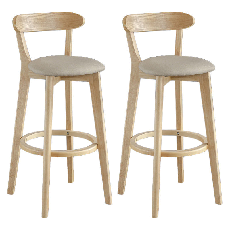 Scandinavian Matte Finish Upholstered Bar Stools Living Room Footrest Stool Khaki 2 Piece Set Clearhalo 'Bar Furniture' 'Bar Stools' 'bar_stools' 'furn' 'furn_bar_stools' 'Furniture' 'furniture_bar_stools' 'Kitchen & Dining Furniture' 4875442