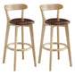 Scandinavian Matte Finish Upholstered Bar Stools Living Room Footrest Stool Brown 2 Piece Set Clearhalo 'Bar Furniture' 'Bar Stools' 'bar_stools' 'furn' 'furn_bar_stools' 'Furniture' 'furniture_bar_stools' 'Kitchen & Dining Furniture' 4875443