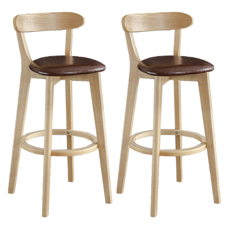 Scandinavian Matte Finish Upholstered Bar Stools Living Room Footrest Stool Brown 2 Piece Set Clearhalo 'Bar Furniture' 'Bar Stools' 'bar_stools' 'furn' 'furn_bar_stools' 'Furniture' 'furniture_bar_stools' 'Kitchen & Dining Furniture' 4875443