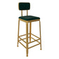 Glam Low Back Living Room Stool Matte Finish Velvet Counter Stool Green 1 Piece Square Clearhalo 'Bar Furniture' 'Bar Stools' 'bar_stools' 'furn' 'furn_bar_stools' 'Furniture' 'furniture_bar_stools' 'Kitchen & Dining Furniture' 4875457