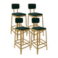 Glam Low Back Living Room Stool Matte Finish Velvet Counter Stool Green 4 Piece Set Square Clearhalo 'Bar Furniture' 'Bar Stools' 'bar_stools' 'furn' 'furn_bar_stools' 'Furniture' 'furniture_bar_stools' 'Kitchen & Dining Furniture' 4875461