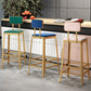Glam Low Back Living Room Stool Matte Finish Velvet Counter Stool Clearhalo 'Bar Furniture' 'Bar Stools' 'bar_stools' 'furn' 'furn_bar_stools' 'Furniture' 'furniture_bar_stools' 'Kitchen & Dining Furniture' 4875462