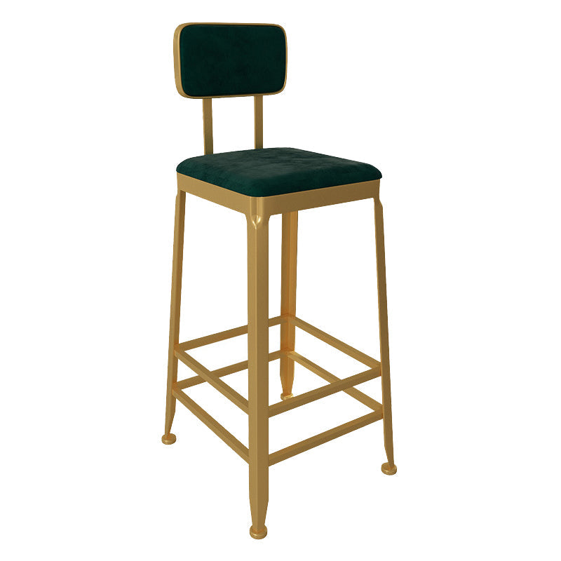 Glam Low Back Living Room Stool Matte Finish Velvet Counter Stool Clearhalo 'Bar Furniture' 'Bar Stools' 'bar_stools' 'furn' 'furn_bar_stools' 'Furniture' 'furniture_bar_stools' 'Kitchen & Dining Furniture' 4875464