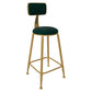 Glam Low Back Living Room Stool Matte Finish Velvet Counter Stool Green 1 Piece Round Clearhalo 'Bar Furniture' 'Bar Stools' 'bar_stools' 'furn' 'furn_bar_stools' 'Furniture' 'furniture_bar_stools' 'Kitchen & Dining Furniture' 4875471