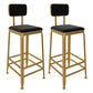 Glam Low Back Living Room Stool Matte Finish Velvet Counter Stool Black 2 Piece Set Square Clearhalo 'Bar Furniture' 'Bar Stools' 'bar_stools' 'furn' 'furn_bar_stools' 'Furniture' 'furniture_bar_stools' 'Kitchen & Dining Furniture' 4875475