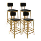 Glam Low Back Living Room Stool Matte Finish Velvet Counter Stool Black 4 Piece Set Square Clearhalo 'Bar Furniture' 'Bar Stools' 'bar_stools' 'furn' 'furn_bar_stools' 'Furniture' 'furniture_bar_stools' 'Kitchen & Dining Furniture' 4875476