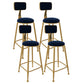 Glam Low Back Living Room Stool Matte Finish Velvet Counter Stool Blue 4 Piece Set Round Clearhalo 'Bar Furniture' 'Bar Stools' 'bar_stools' 'furn' 'furn_bar_stools' 'Furniture' 'furniture_bar_stools' 'Kitchen & Dining Furniture' 4875479
