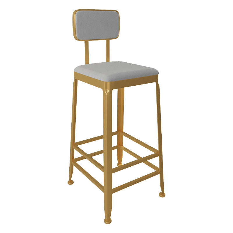 Glam Low Back Living Room Stool Matte Finish Velvet Counter Stool White 1 Piece Square Clearhalo 'Bar Furniture' 'Bar Stools' 'bar_stools' 'furn' 'furn_bar_stools' 'Furniture' 'furniture_bar_stools' 'Kitchen & Dining Furniture' 4875480