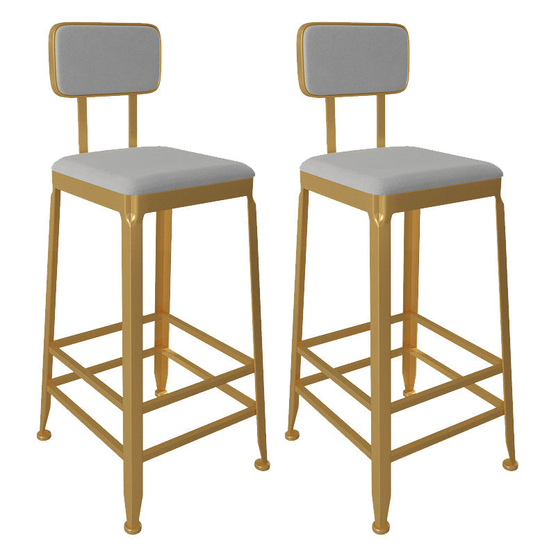 Glam Low Back Living Room Stool Matte Finish Velvet Counter Stool White 2 Piece Set Square Clearhalo 'Bar Furniture' 'Bar Stools' 'bar_stools' 'furn' 'furn_bar_stools' 'Furniture' 'furniture_bar_stools' 'Kitchen & Dining Furniture' 4875481