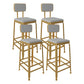 Glam Low Back Living Room Stool Matte Finish Velvet Counter Stool White 4 Piece Set Square Clearhalo 'Bar Furniture' 'Bar Stools' 'bar_stools' 'furn' 'furn_bar_stools' 'Furniture' 'furniture_bar_stools' 'Kitchen & Dining Furniture' 4875482