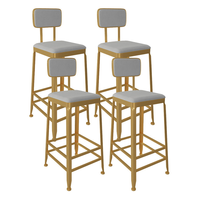 Glam Low Back Living Room Stool Matte Finish Velvet Counter Stool White 4 Piece Set Square Clearhalo 'Bar Furniture' 'Bar Stools' 'bar_stools' 'furn' 'furn_bar_stools' 'Furniture' 'furniture_bar_stools' 'Kitchen & Dining Furniture' 4875482