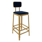 Glam Low Back Living Room Stool Matte Finish Velvet Counter Stool Blue 1 Piece Square Clearhalo 'Bar Furniture' 'Bar Stools' 'bar_stools' 'furn' 'furn_bar_stools' 'Furniture' 'furniture_bar_stools' 'Kitchen & Dining Furniture' 4875483