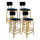 Glam Low Back Living Room Stool Matte Finish Velvet Counter Stool Blue 4 Piece Set Square Clearhalo 'Bar Furniture' 'Bar Stools' 'bar_stools' 'furn' 'furn_bar_stools' 'Furniture' 'furniture_bar_stools' 'Kitchen & Dining Furniture' 4875485