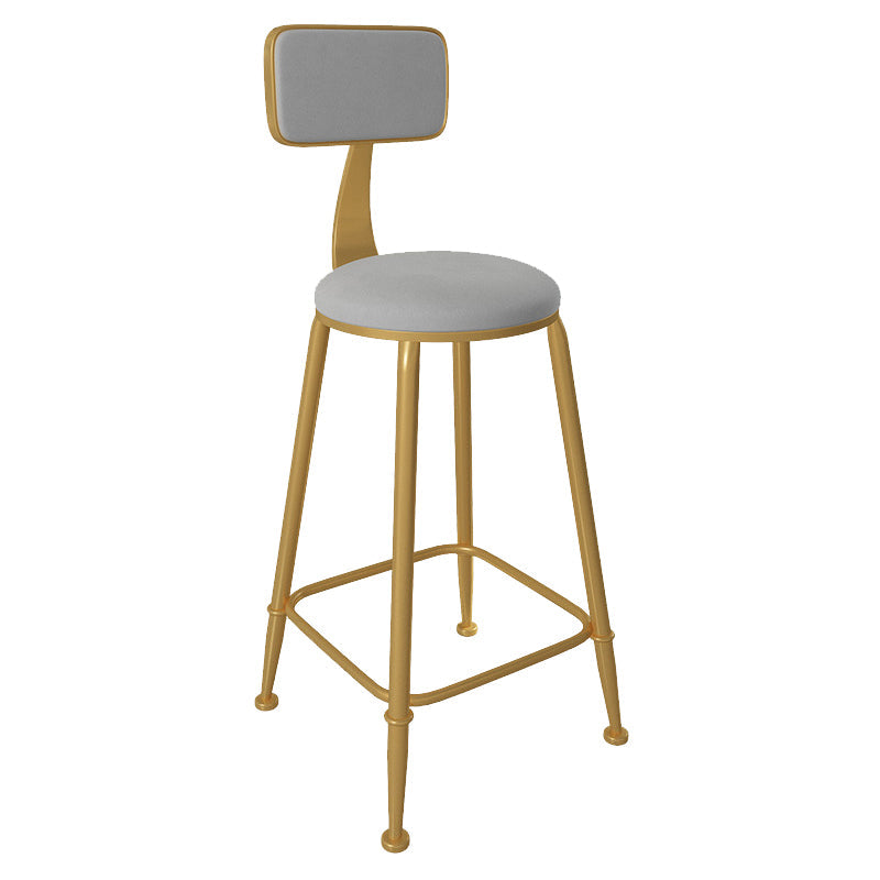 Glam Low Back Living Room Stool Matte Finish Velvet Counter Stool White 1 Piece Round Clearhalo 'Bar Furniture' 'Bar Stools' 'bar_stools' 'furn' 'furn_bar_stools' 'Furniture' 'furniture_bar_stools' 'Kitchen & Dining Furniture' 4875486