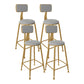 Glam Low Back Living Room Stool Matte Finish Velvet Counter Stool White 4 Piece Set Round Clearhalo 'Bar Furniture' 'Bar Stools' 'bar_stools' 'furn' 'furn_bar_stools' 'Furniture' 'furniture_bar_stools' 'Kitchen & Dining Furniture' 4875488