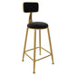 Glam Low Back Living Room Stool Matte Finish Velvet Counter Stool Black 1 Piece Round Clearhalo 'Bar Furniture' 'Bar Stools' 'bar_stools' 'furn' 'furn_bar_stools' 'Furniture' 'furniture_bar_stools' 'Kitchen & Dining Furniture' 4875489