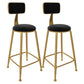 Glam Low Back Living Room Stool Matte Finish Velvet Counter Stool Black 2 Piece Set Round Clearhalo 'Bar Furniture' 'Bar Stools' 'bar_stools' 'furn' 'furn_bar_stools' 'Furniture' 'furniture_bar_stools' 'Kitchen & Dining Furniture' 4875490