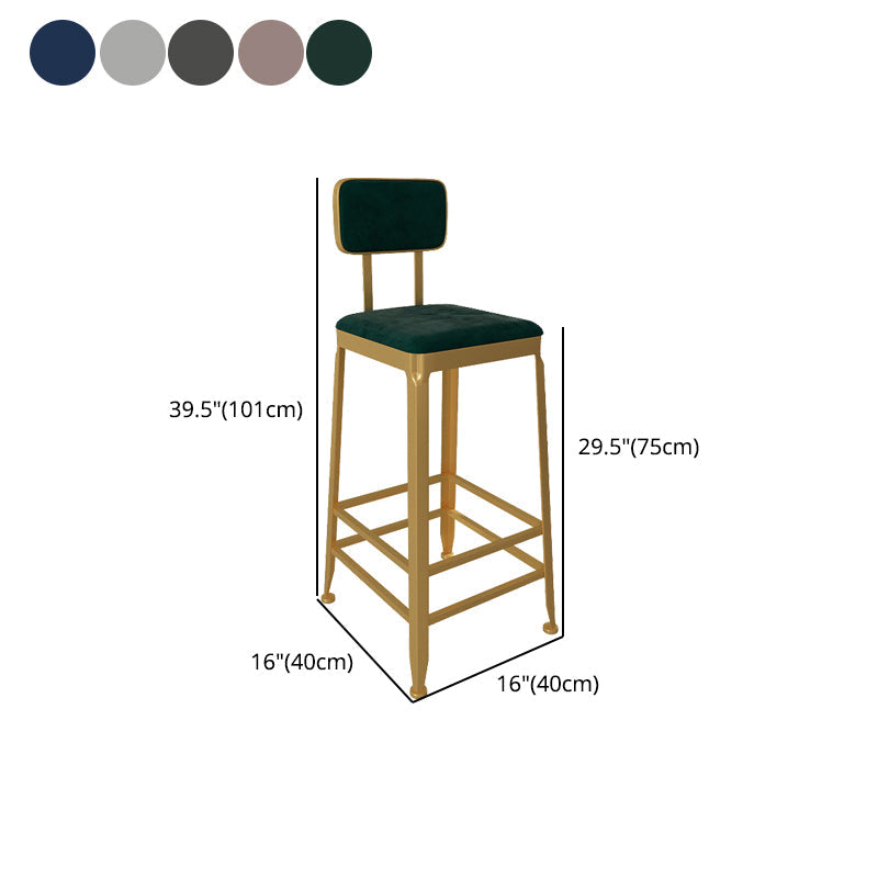 Glam Low Back Living Room Stool Matte Finish Velvet Counter Stool Clearhalo 'Bar Furniture' 'Bar Stools' 'bar_stools' 'furn' 'furn_bar_stools' 'Furniture' 'furniture_bar_stools' 'Kitchen & Dining Furniture' 4875492